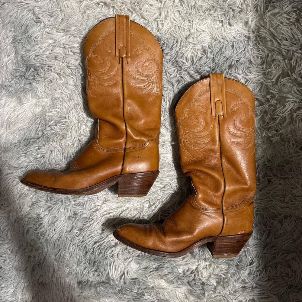 Vintage Frye Leather Cowboy Boots